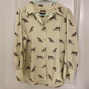 Ann Taylor Factory Leopard Button Down